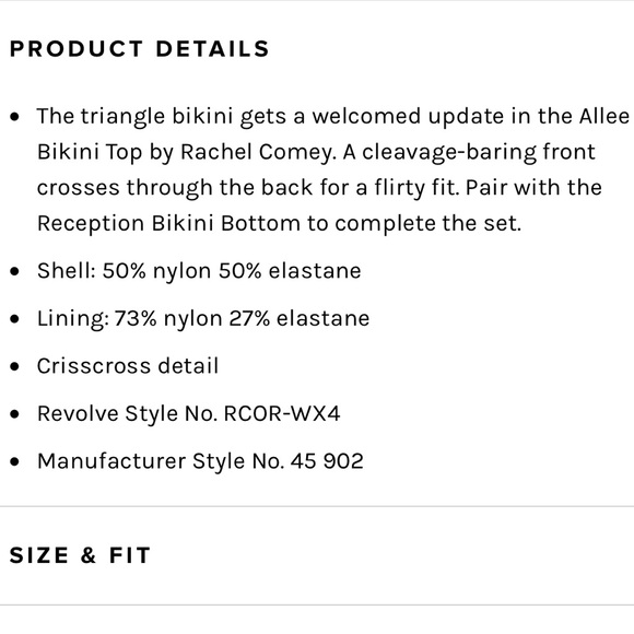 RACHEL COMEY Allee Bikini Top Black Deep V - Picture 5 of 6